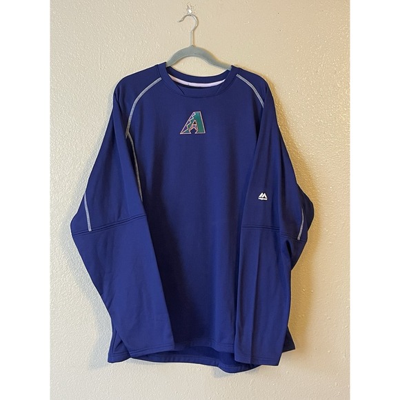 Men's 2XL NWOT Arizona‎ Diamondbacks Majestic On-Field Long Sleeve Shirt Purple